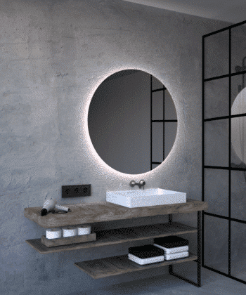 Interior mirrors and glass shelves